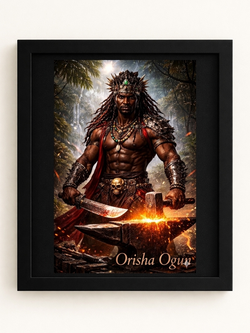 Orisha Ogun Framed 8x10 A.I. Art Print